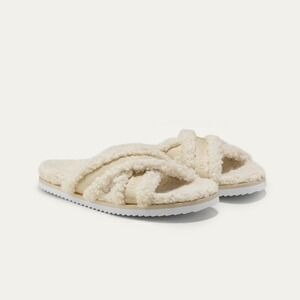 VIVAIA Furry Criss-Cross Strap Slippers (Hannah) EU 38 / US 7-7.5